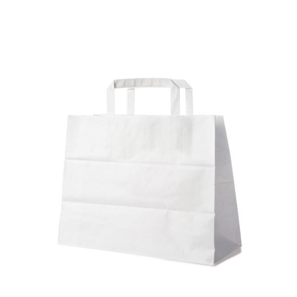 Papiertragetasche wei&szlig; 32+16 x 27 cm [50 St.]