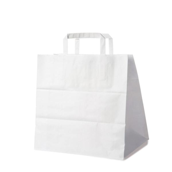 Papiertragetasche wei&szlig; 32+21 x 33 cm [50 St.]