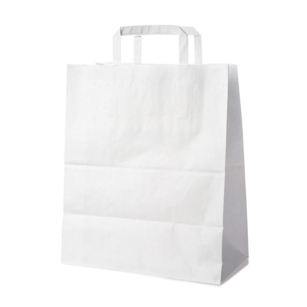 Papiertragetasche wei&szlig; 32+16 x 39 cm [50 St.]