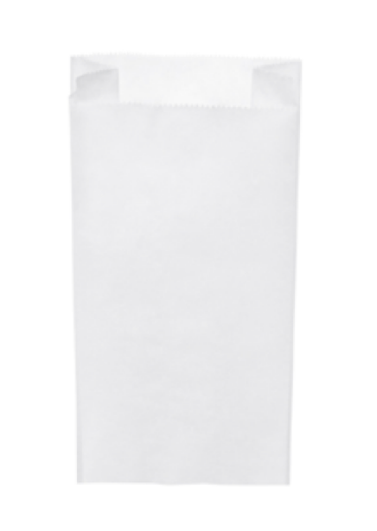 Papierfaltenbeutel (FSC Mix) wei&szlig; 14+7 x 29 cm `1,5kg` [100 St.]
