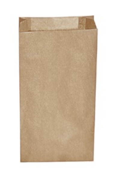 Papierfaltenbeutel (FSC Mix) braun 14+7 x 32 cm `2kg` [100 St.]