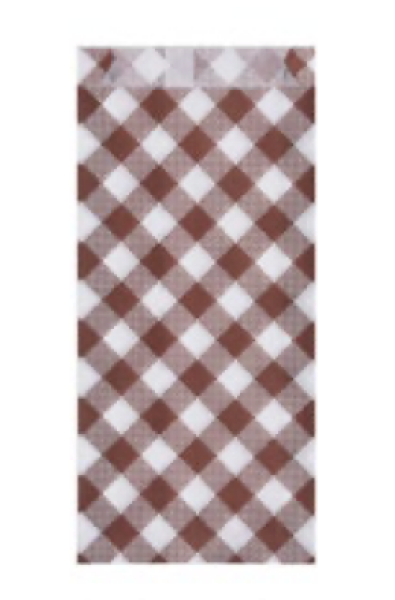 Papierbeutel Karo 9+2,5 x 20 cm f&uuml;r Streetfood [300 St.]