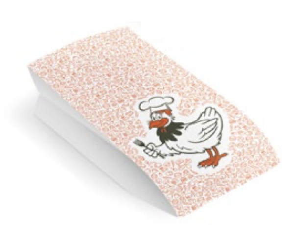 Papierbeutel (PAP/PE) 2-lagig fettdicht f&uuml;r H&auml;hnchen 15+8 x 30 cm `Maxi` [100 St.]