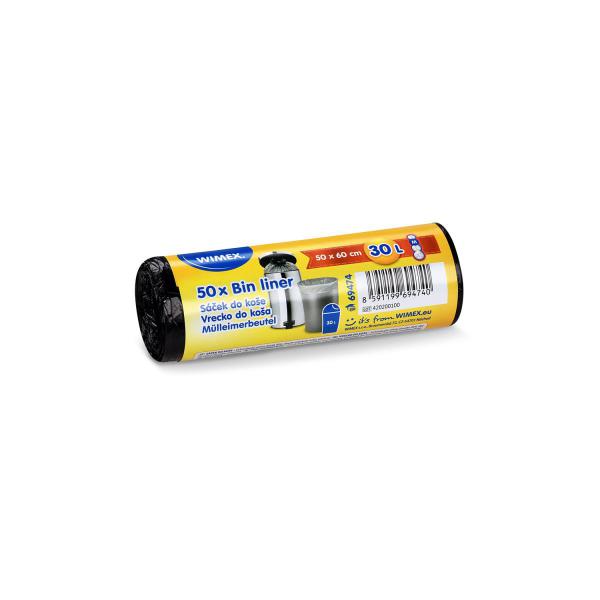 M&uuml;lleimerbeutel (HDPE) schwarz 50 x 60 cm 30L `M` [50 St.]