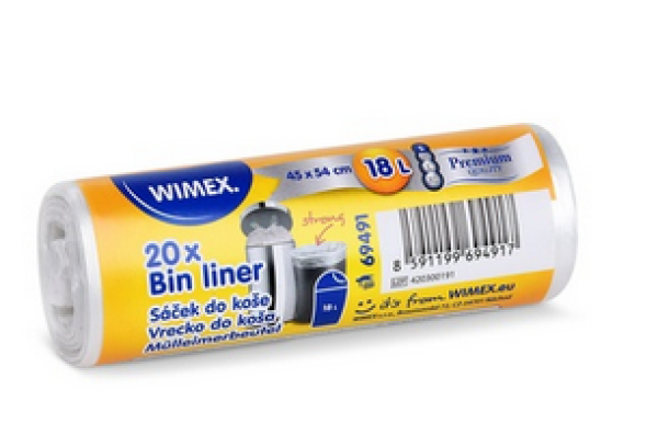 M&uuml;lleimerbeutel (HDPE) stark klar 45 x 54 cm 18L `S`  [20 St.]
