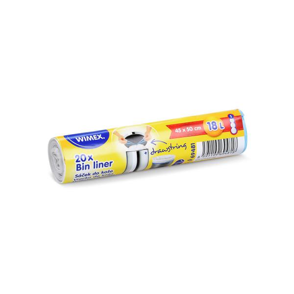 M&uuml;lleimerbeutel (HDPE) mit Zugband wei&szlig; 45 x 50 cm 18L `S` [20 St.]