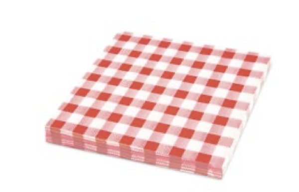 Serviette 1-lagig Karo rot 33 x 33 cm [100 St.]