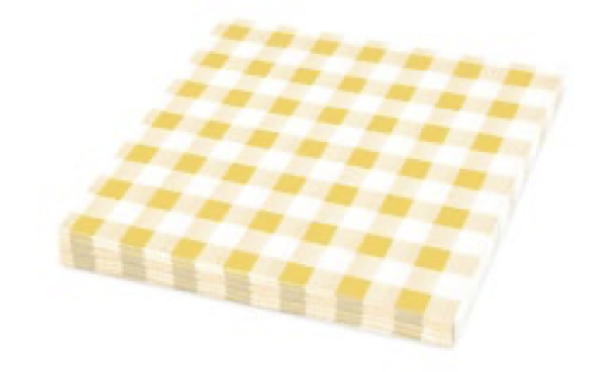 Serviette 1-lagig Karo gelb 33 x 33 cm [100 St.]