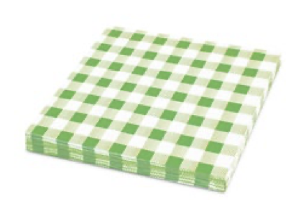 Serviette 1-lagig Karo gr&uuml;n 33 x 33 cm [100 St.]
