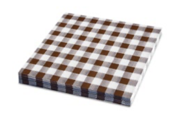 Serviette 1-lagig Karo braun 33 x 33 cm [100 St.]