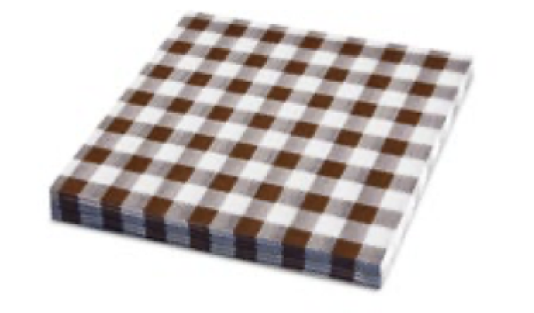 Serviette 3-lagig Karo braun 33 x 33 cm [20 St.]