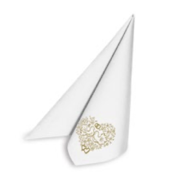 Serviette PREMIUM Airlaid Hochzeit 40 x 40 cm [50 St.]