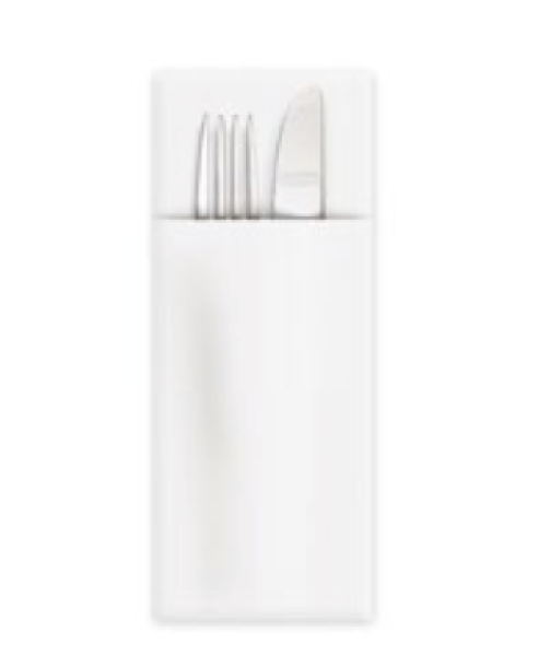 BESTECKTASCHE - AIRLAID - PREMIUM wei&szlig; 40 x 32 cm [50 St.]