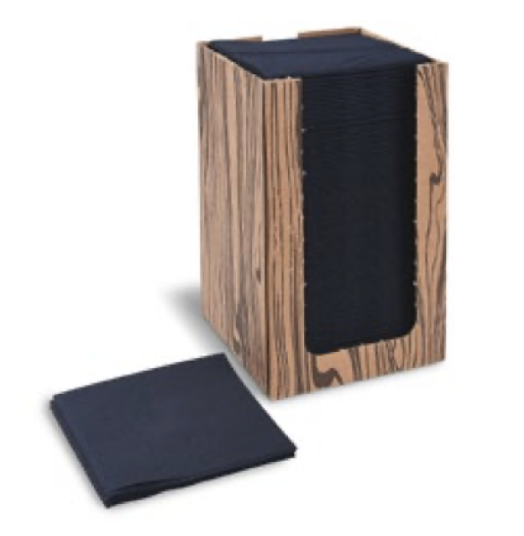 Serviette PREMIUM Airlaid schwarz 20 x 20 cm im Spenderkarton [100 St.]