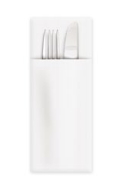 Bestecktasche 2-lagig wei&szlig; 38 x 32 cm