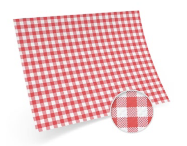 Tischset (PAP) gepr&auml;gt Karo rot 40 x 30 cm [200 St.]