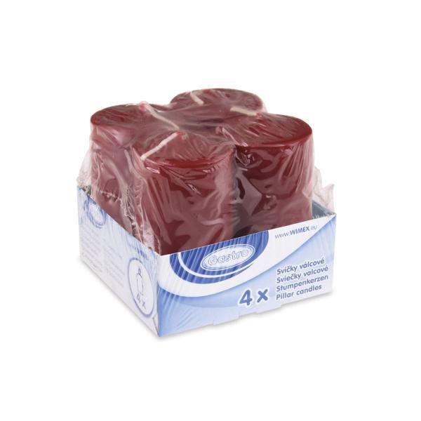 Stumpenkerze bordeaux &Oslash;40 x 80 mm [4 St.]