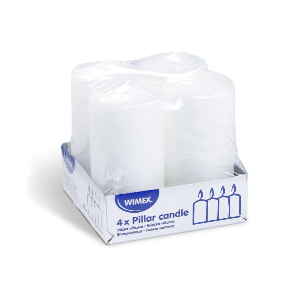 Stumpenkerze wei&szlig; &Oslash;50 x 100 mm [4 St.]