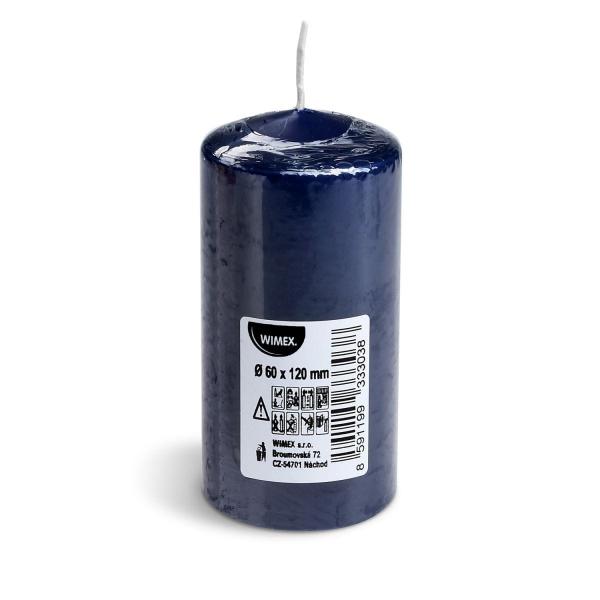 Stumpenkerze dunkelblau &Oslash;60 x 120 mm [1 St.]