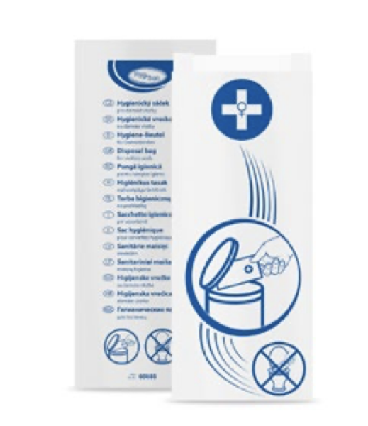 Hygiene-Beutel (PAP) wei&szlig; 11+4 x 28 cm [100 St.]