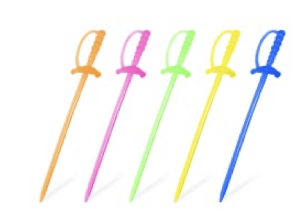 Kunststoff-Picker (PS) Schwert bunt gemischt 8,5cm [50 St.]