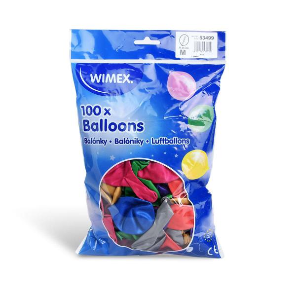 Luftballon metallic bunt gemischt &Oslash;25cm `M` [100 St.]