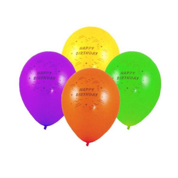 Luftballon "HAPPY BIRTHDAY" bunt gemischt &Oslash;25cm `M` [100 St.]