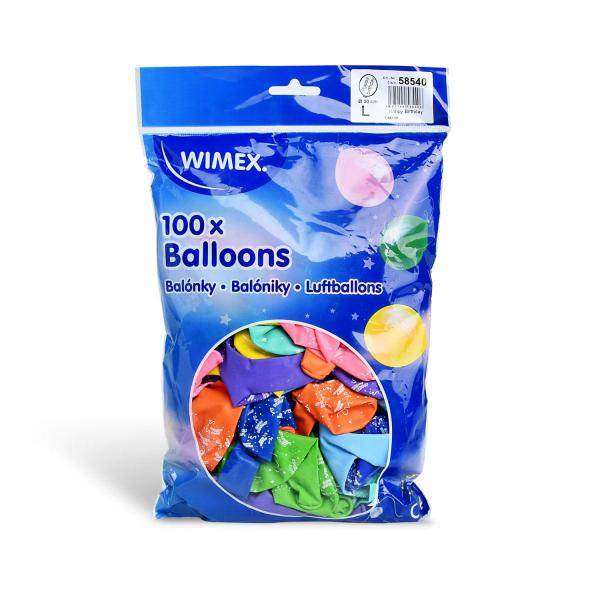 Luftballon "HAPPY BIRTHDAY" bunt gemischt &Oslash;30cm `L` [100 St.]