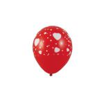 Luftballon Herzen wei&szlig;/rot &Oslash;30cm `L` [100 St.]